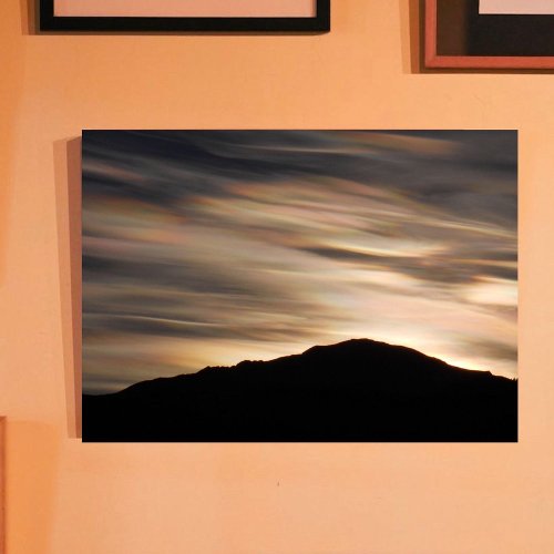 Iridescent Clouds Over A Mountain Silhouette  Acrylic Print