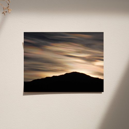Iridescent Clouds Over Pikes Peak Silhouette  Poster