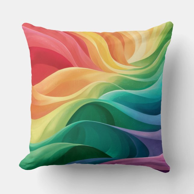 Iridescent Color Rainbow Effect Throw Pillow (Front)