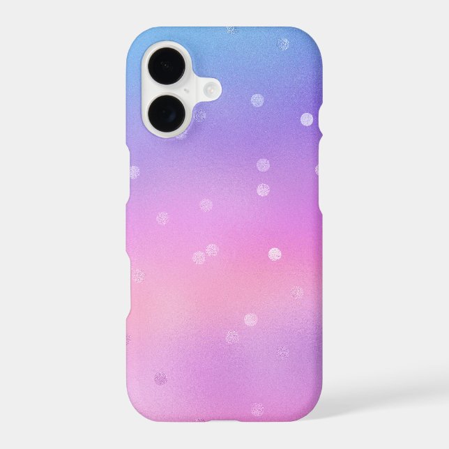 Iridescent Colors with Polka Dots Pattern Iphone Case (Back)