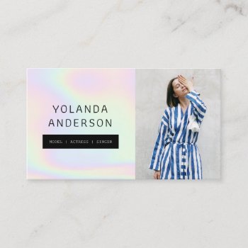 Iridescent Cool Fashion Stylist Actor Model Photo Business Card by moodii at Zazzle