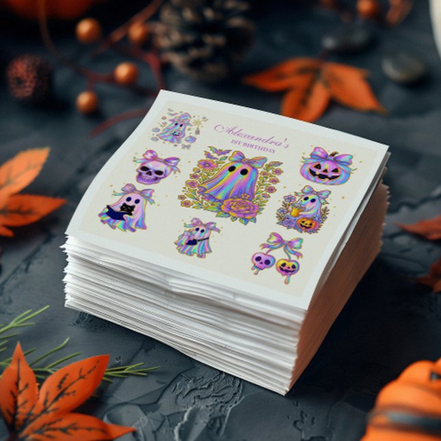 Iridescent Coquette Spooky ONE Halloween Napkins (Creator Uploaded)