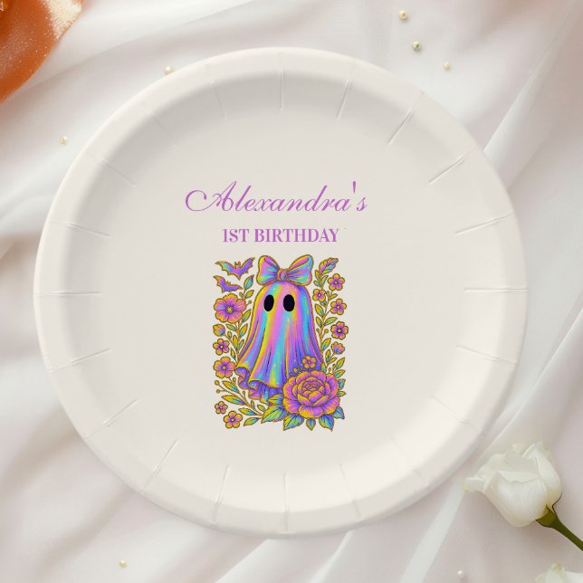 Iridescent Coquette Spooky ONE Halloween Paper Plates (Creator Uploaded)