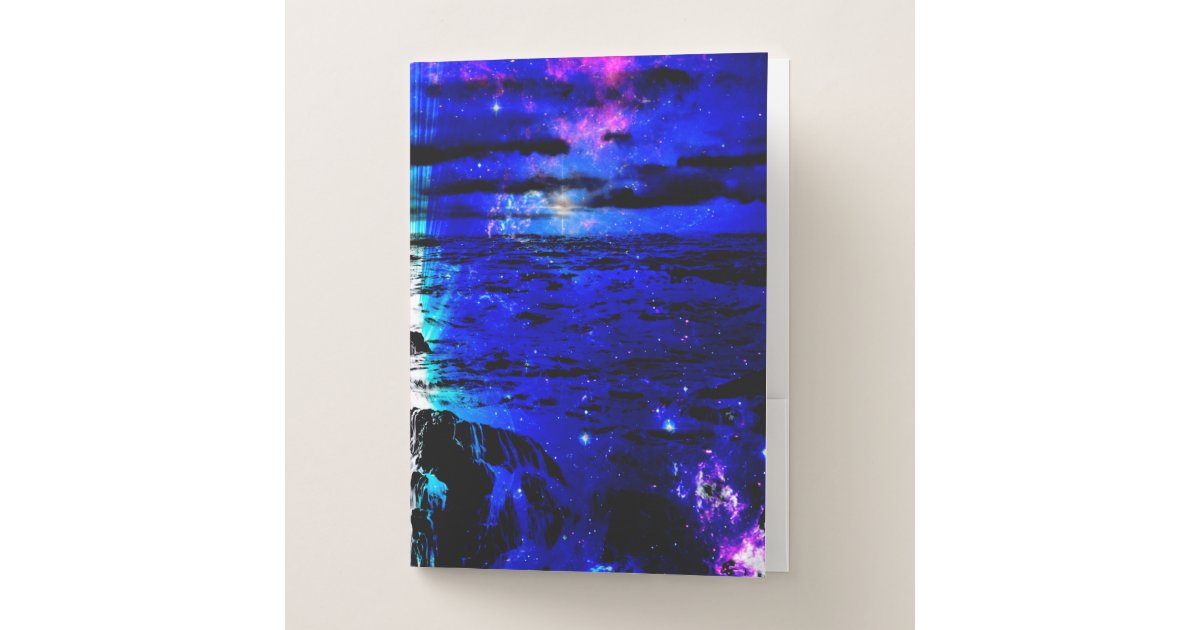 Iridescent Cosmic Falls Pocket Folder | Zazzle