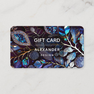 Iridescent Crystal Gemstones, Blue, Lavender Business Card