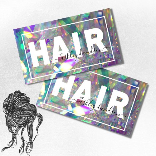 Iridescent Crystal  Hair Stylist Business Cards