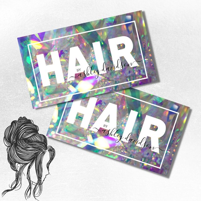 Iridescent Crystal | Hair Stylist Business Cards (Creator Uploaded)