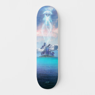 Iridescent Crystal Island Energy Station Jelly UFO Skateboard