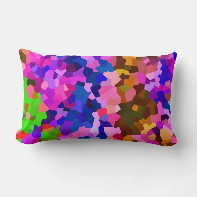 Iridescent Crystalline Abstract Pattern Lumbar Pillow (Front)