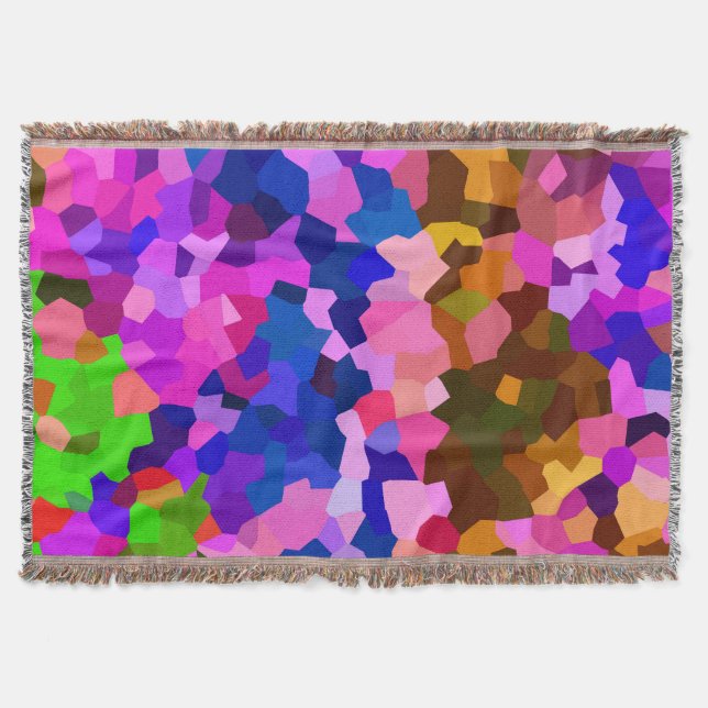 Iridescent Crystalline Abstract Pattern Throw Blanket (Front)