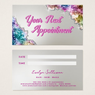 Iridescent crystals appointment card