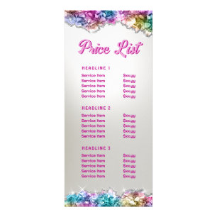 Iridescent crystals price list rack card