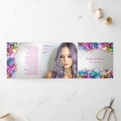 Iridescent crystals trifold brochure