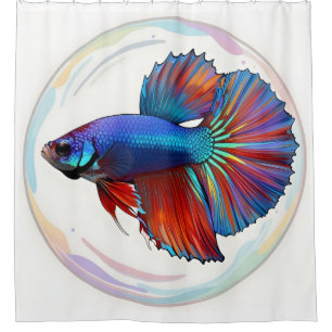 Iridescent Current – Betta Fish Art Shower Curtain