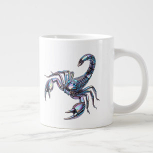 Iridescent Cyber Scorpion Mechanical Art Giant Coffee Mug