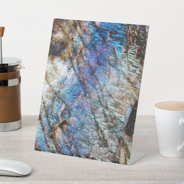 Iridescent Depths Pedestal Sign (In SItu)