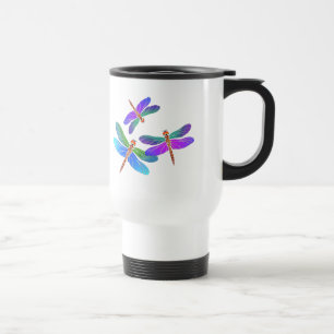 Iridescent Dive Bombing Dragonflies Travel Mug
