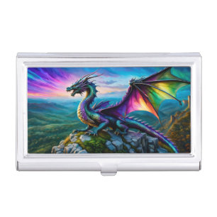 Iridescent Dragon Guards His Land Business Card Case