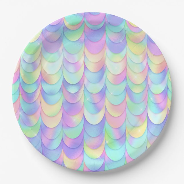 Iridescent Dragon Scale Paper Plates (Front)