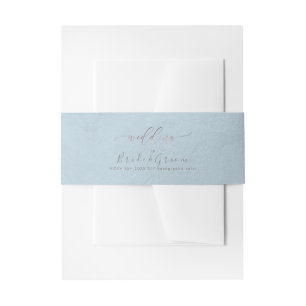 Iridescent Dusty Blue, Wedding Invitation Belly Band