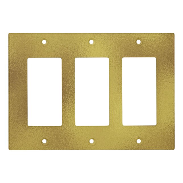 Iridescent faux gold foil background light switch cover (Front)