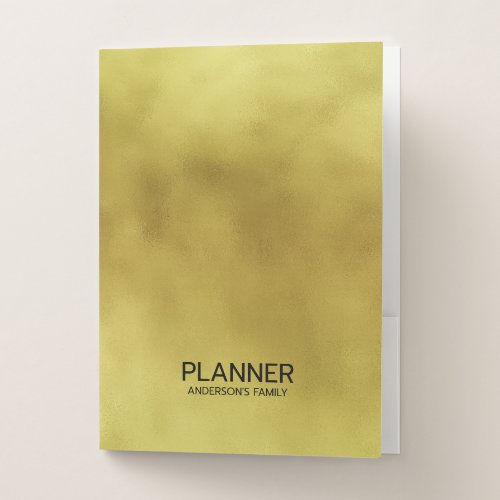 Iridescent faux gold foil background pocket folder