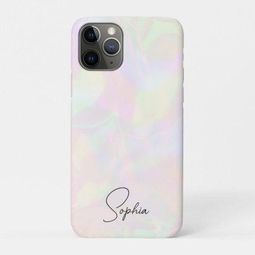 Iridescent Faux Holographic Luxury Feminine iPhone 11 Pro Case