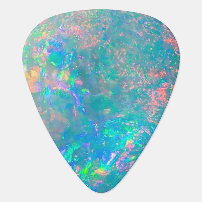 Iridescent Fire Opal  Guitar Pick (Front)