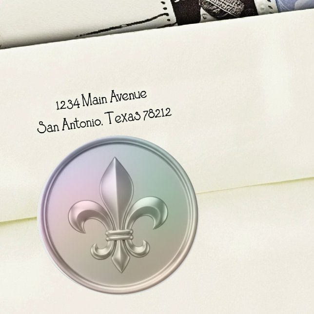 Iridescent Fleur de Lis Envelope Seal Embossed  (Creator Uploaded)