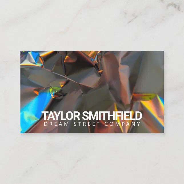 Iridescent Foil Holographic Modern Business Card