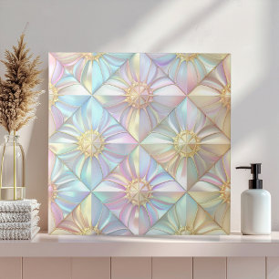 Iridescent Geometric Floral Star Pattern ID1176 Ceramic Tile