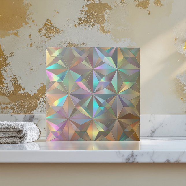 Iridescent Geometric Starburst Pattern ID1179 Ceramic Tile (Creator Uploaded)