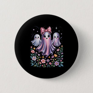 Iridescent Ghost Girly Halloween Button