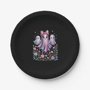 Iridescent Ghost Girly Halloween Paper Plates