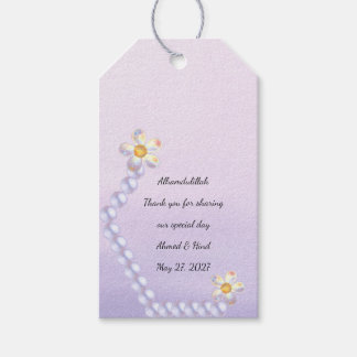 Iridescent Glass Floral Pearl Islamic Wedding Gift Tags