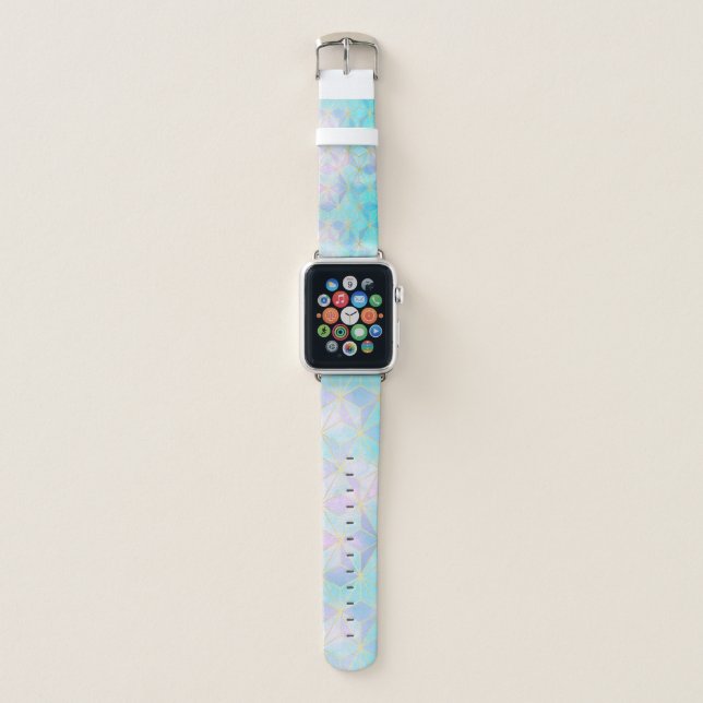 Iridescent Glass Geometric Pattern Apple Watch Band (Front)
