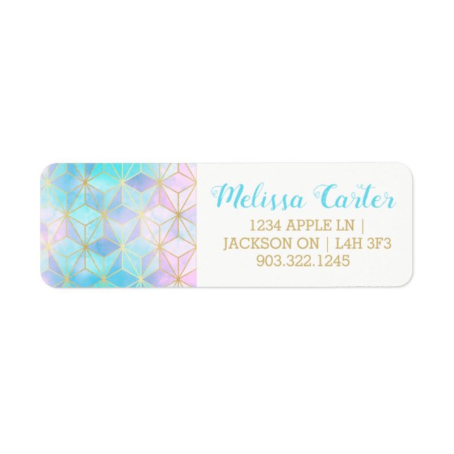 Iridescent Glass Geometric Pattern Label (Front)