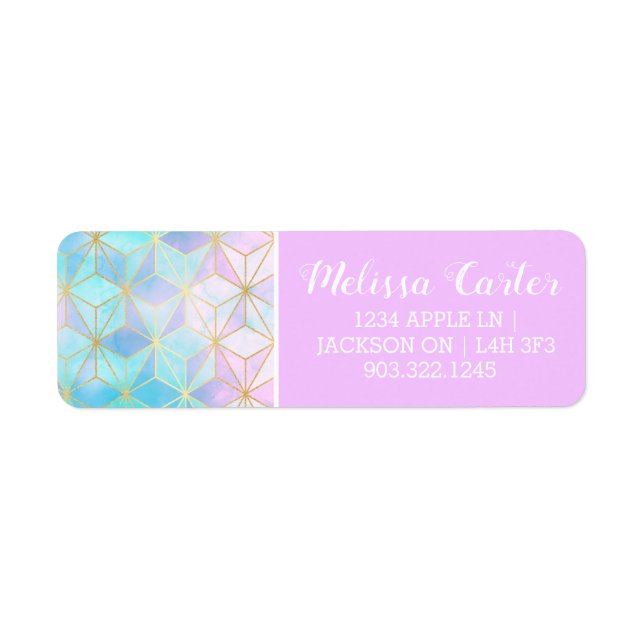 Iridescent Glass Geometric Pattern Label (Front)