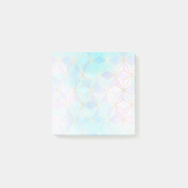 Iridescent Glass Geometric Pattern Post-it Notes (Front)