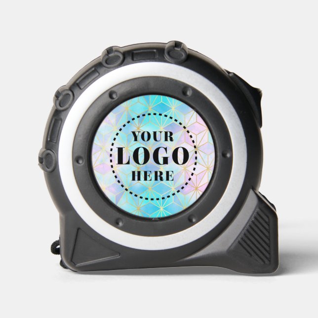 Iridescent Glass Geometric Pattern with Logo Tape Measure (Front)