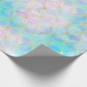 Iridescent Glass Geometric Pattern Wrapping Paper