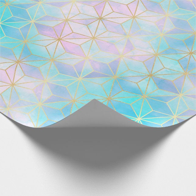 Iridescent Glass Geometric Pattern Wrapping Paper (Corner)