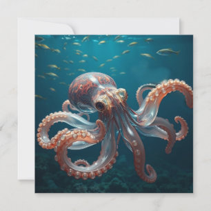 Iridescent Glass Octopus Art   Deep Sea Fantasy  