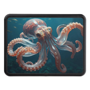 Iridescent Glass Octopus Art   Deep Sea Life Hitch Cover
