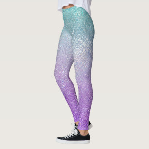Iridescent glass ombre green to purple leggings