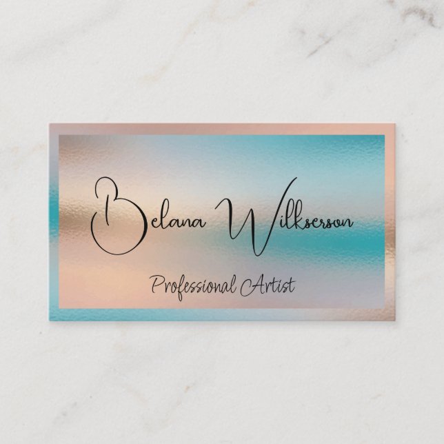 Iridescent Glass Texture Background Business Card (Front)