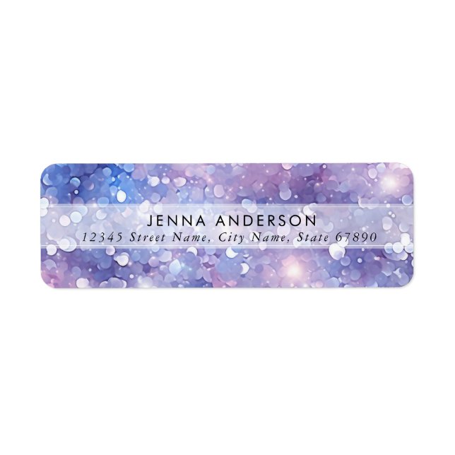 Iridescent Glitter Background Address Label (Front)