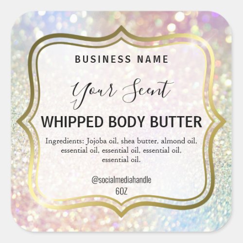 Iridescent Glitter Body Butter Labels