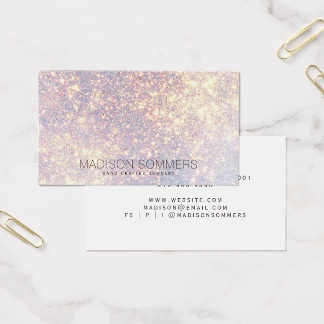 Iridescent Glitter Jewelry Display Cards (Office)
