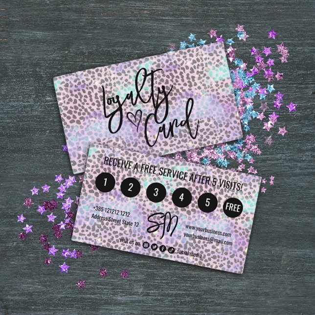 Iridescent Glitter Modern Girly Loyalty Card (Creator Uploaded)